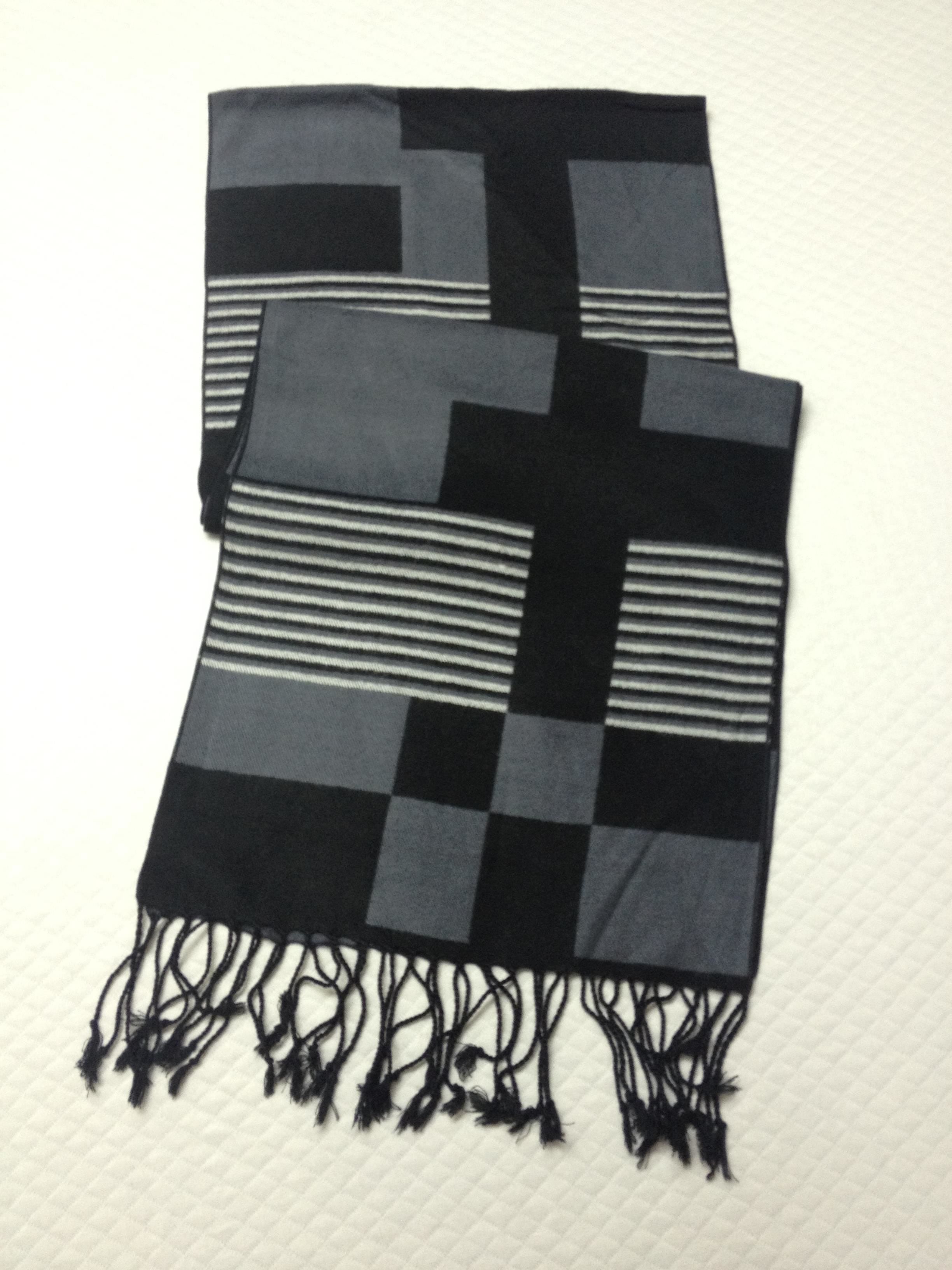 韩版格纹羊绒围巾